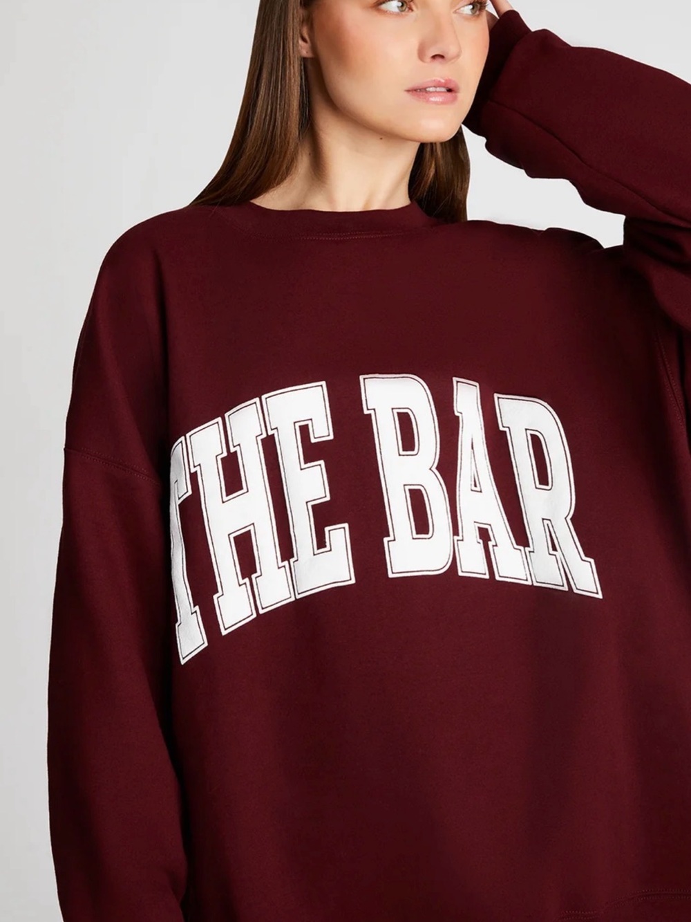 The Bar Burgundy Varsity Crewneck Sz Large